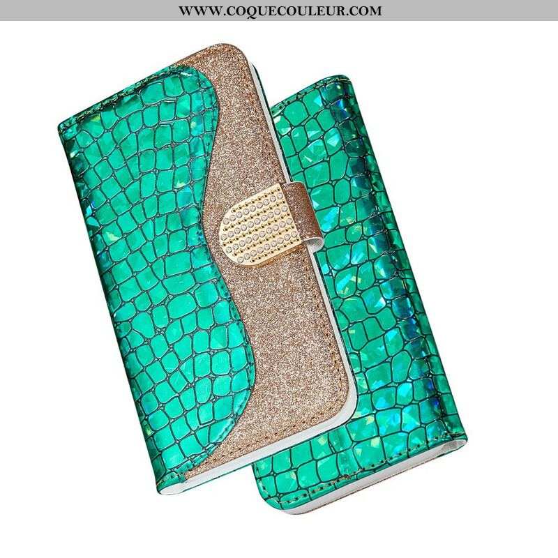 Housse Samsung Galaxy S21 Plus 5G Croco Diamants