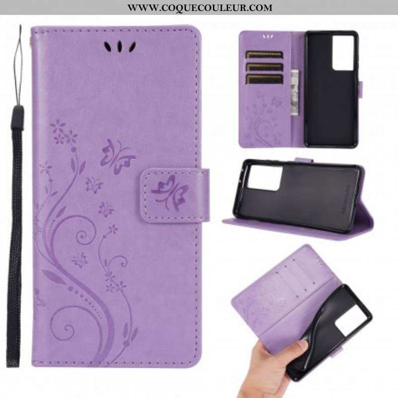Housse Samsug Galaxy S21 Ultra 5G Papillons au Vent