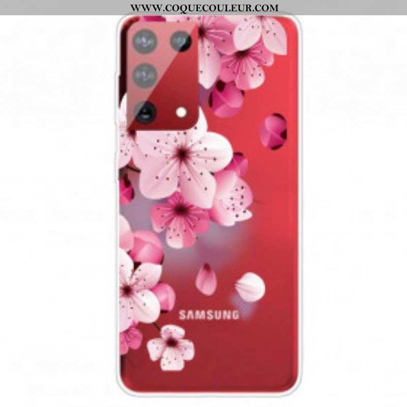 Coque Samsung Galaxy S21 Ultra 5G Petites Fleurs Roses