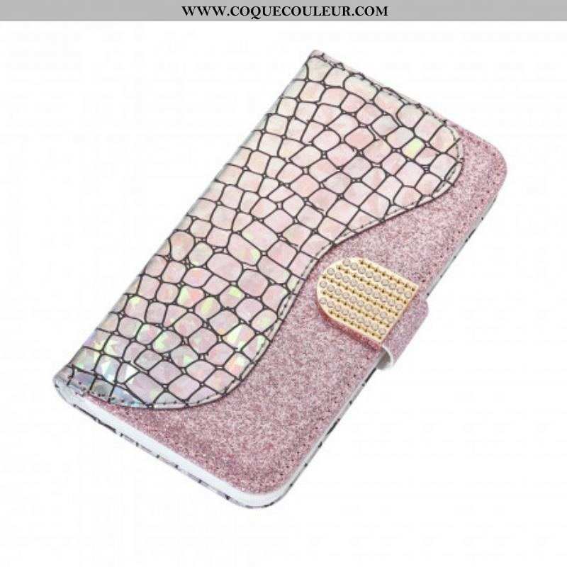 Housse Samsung Galaxy S21 Ultra 5G Croco Diamants