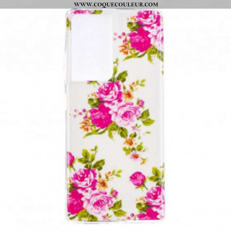 Coque Samsung Galaxy S21 Ultra 5G Fleurs Liberty Fluorescente