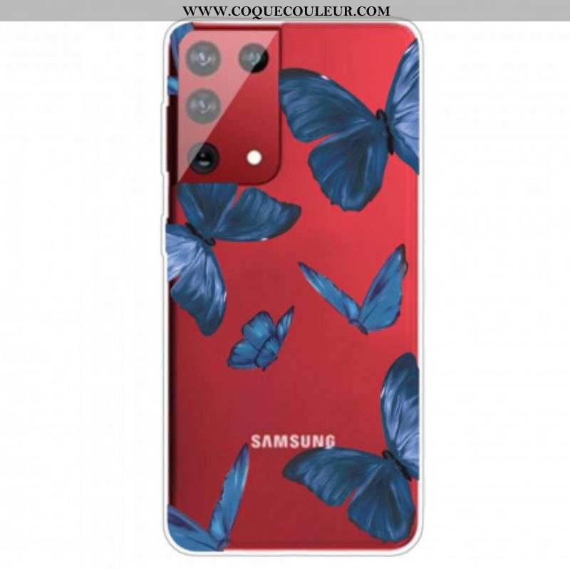 Coque Samsung Galaxy S21 Ultra 5G Papillons Sauvages