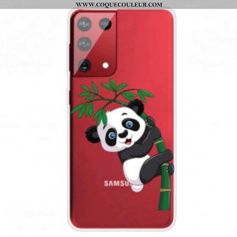 Coque Samsung Galaxy S21 Ultra 5G Panda Sur Le Bambou