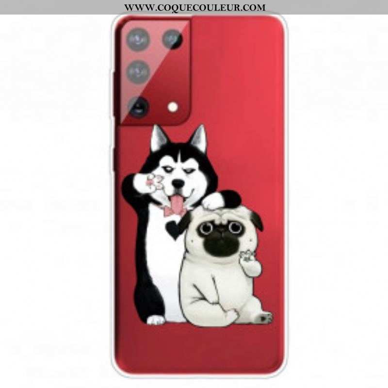 Coque Samsung Galaxy S21 Ultra 5G Drôles de Chiens