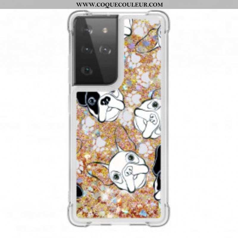 Coque Samsung Galaxy S21 Ultra 5G Mr Chien Paillettes