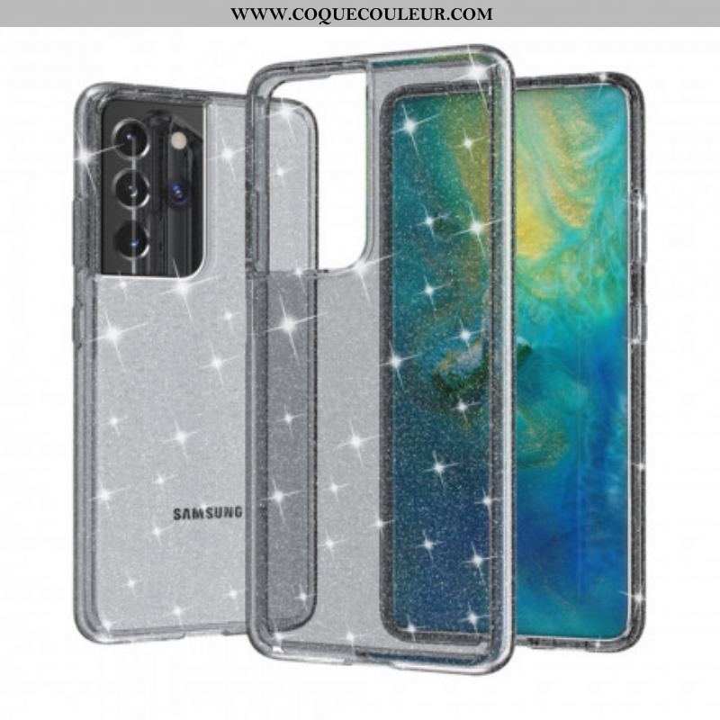 Coque Coque Samsung Galaxy S21 Ultra 5G Transparente Paillettes