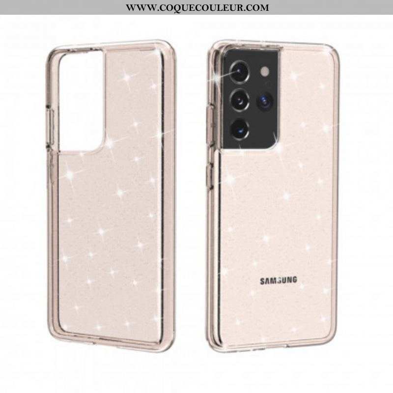 Coque Coque Samsung Galaxy S21 Ultra 5G Transparente Paillettes