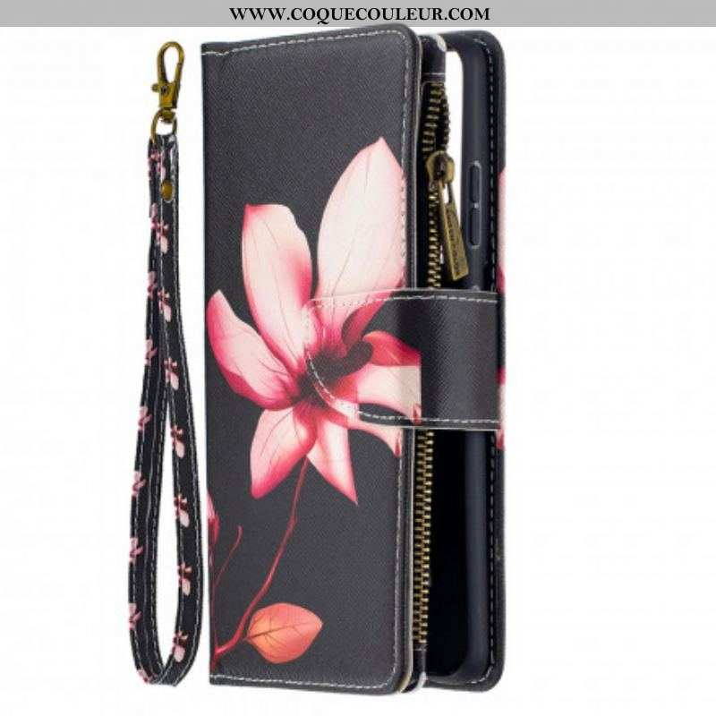 Housse Samsung Galaxy S21 Ultra 5G Poche Zippée Fleur