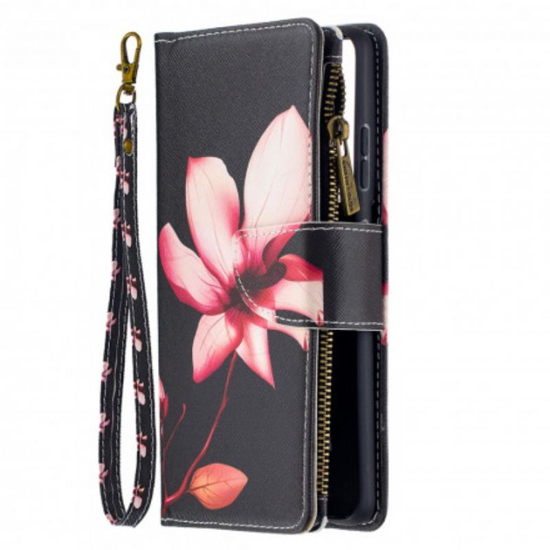 Housse Samsung Galaxy S21 Ultra 5G Poche Zippée Fleur