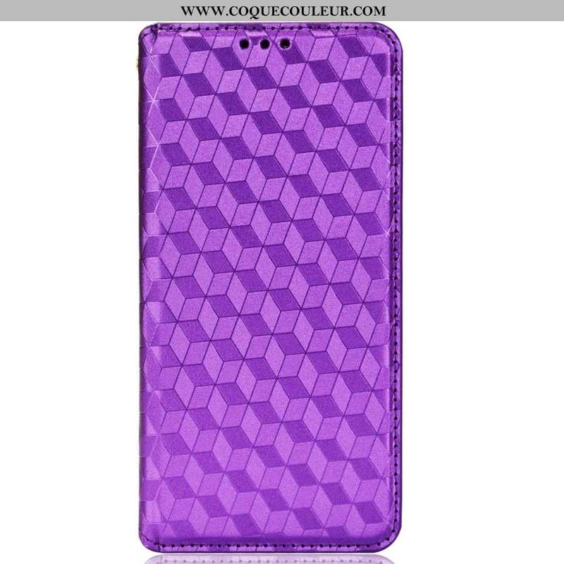 Flip Cover Samsung Galaxy S22 5G Effet Cuir Diamant