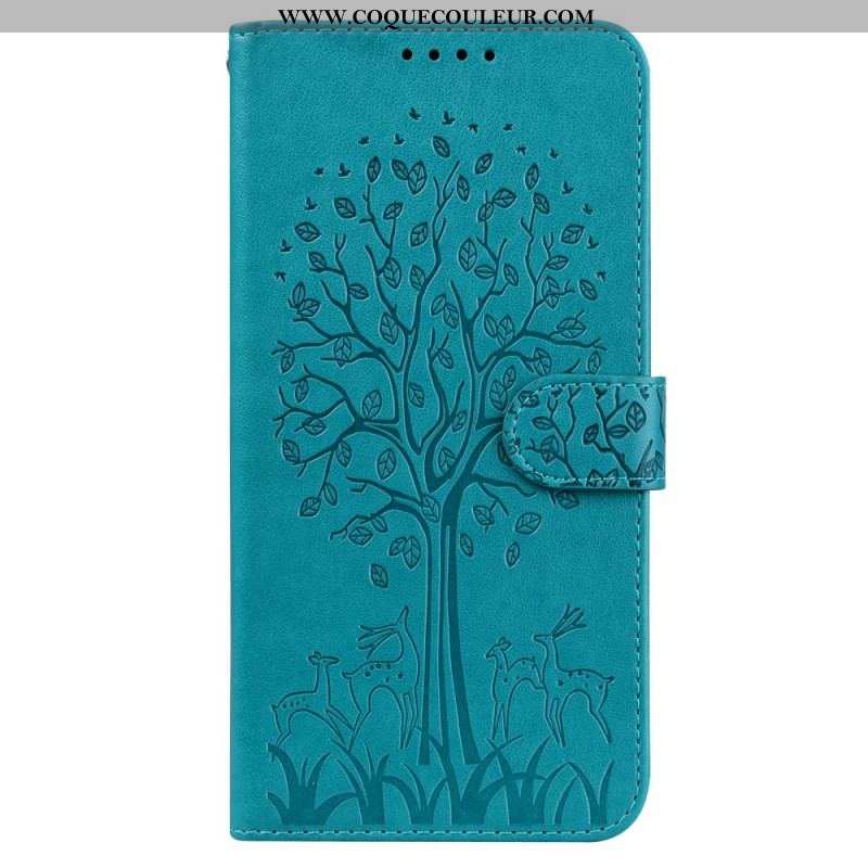 Housse Samsung Galaxy S22 5G Arbre et Cerfs