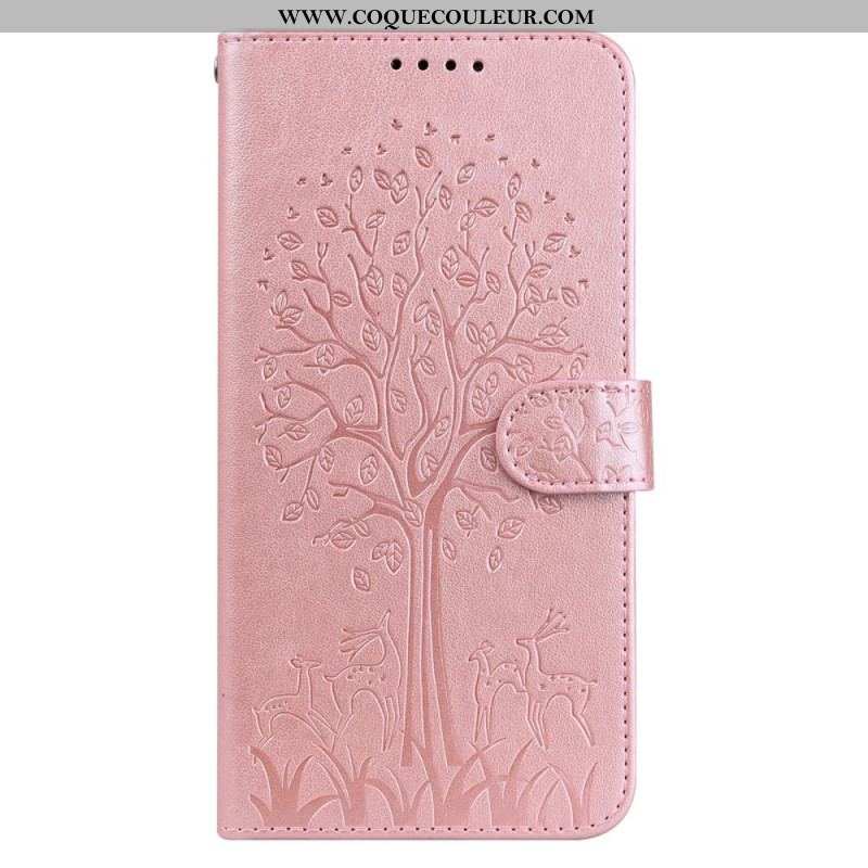 Housse Samsung Galaxy S22 5G Arbre et Cerfs