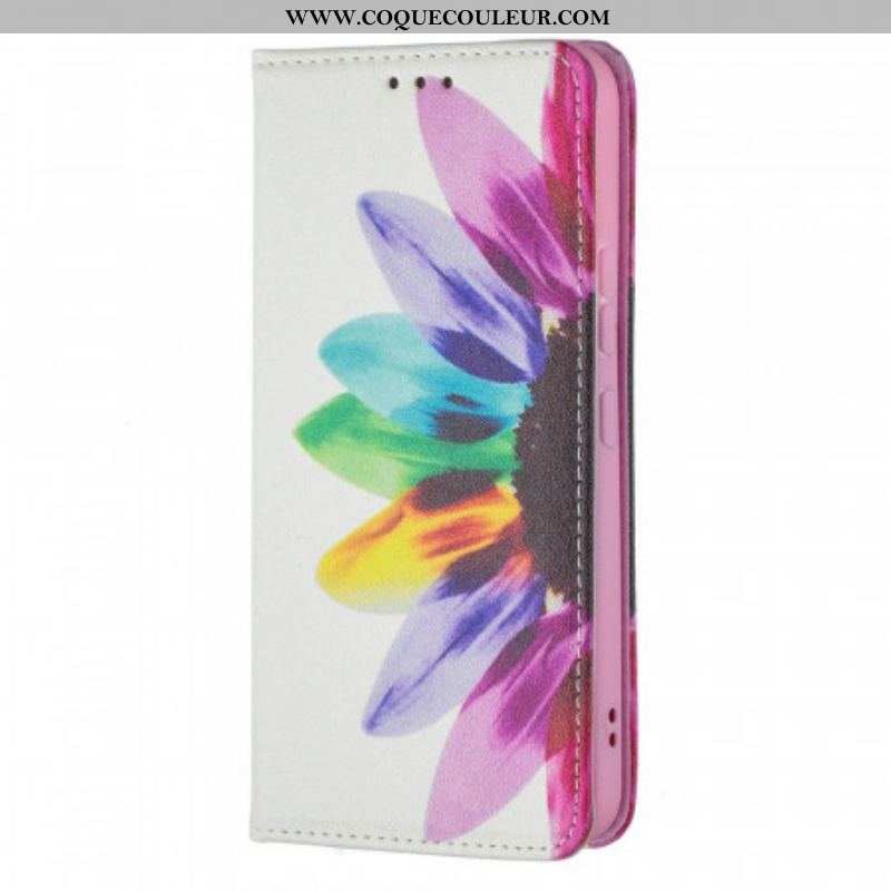 Flip Cover Samsung Galaxy S22 5G Fleur Aquarelle
