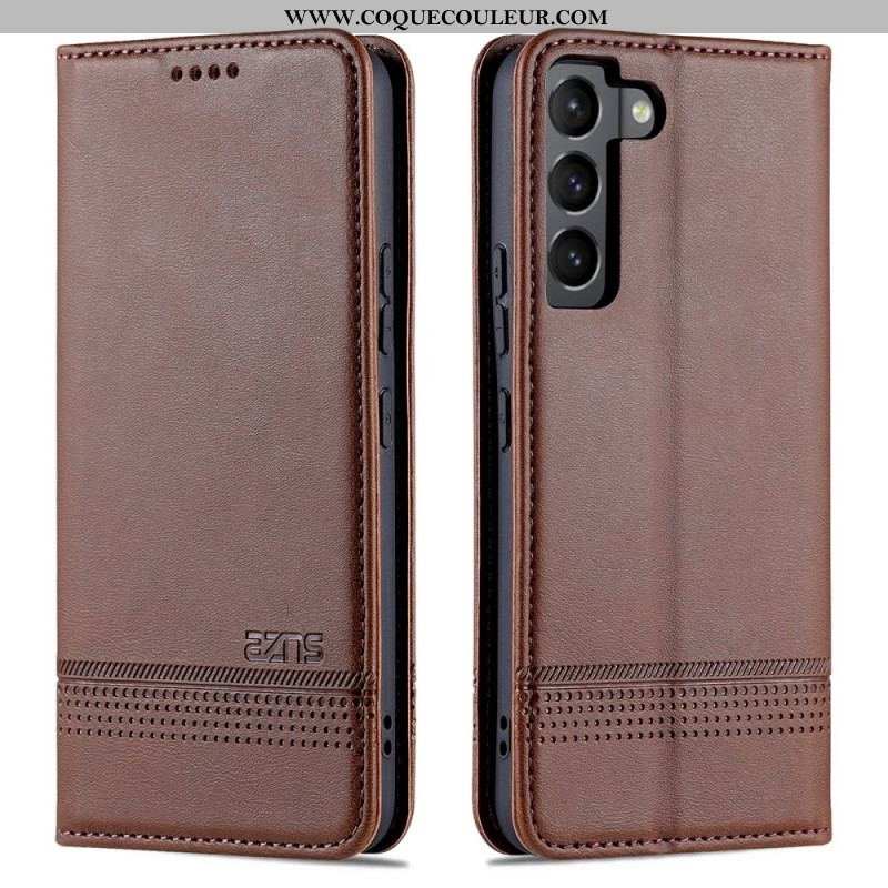 Flip Cover Samsung Galaxy S22 5G Style Cuir AZNS