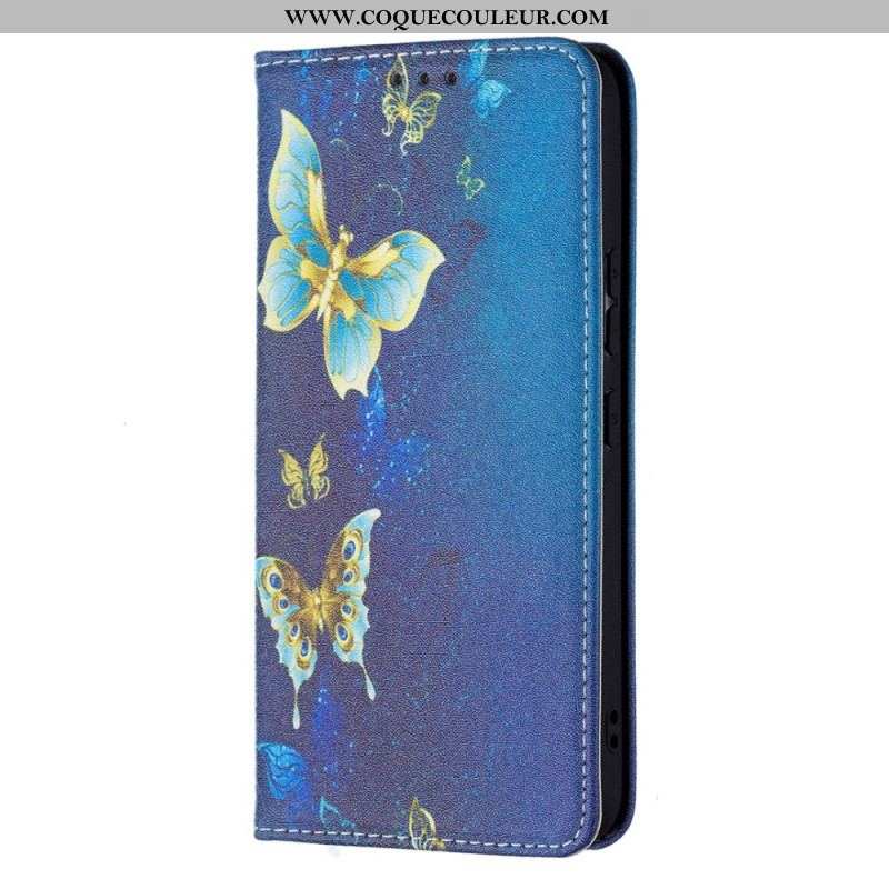 Flip Cover Samsung Galaxy S22 5G Papillons Colorés