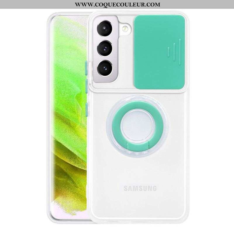 Coque Samsung Galaxy S22 5G Anneau-Support et Protège-Lentilles
