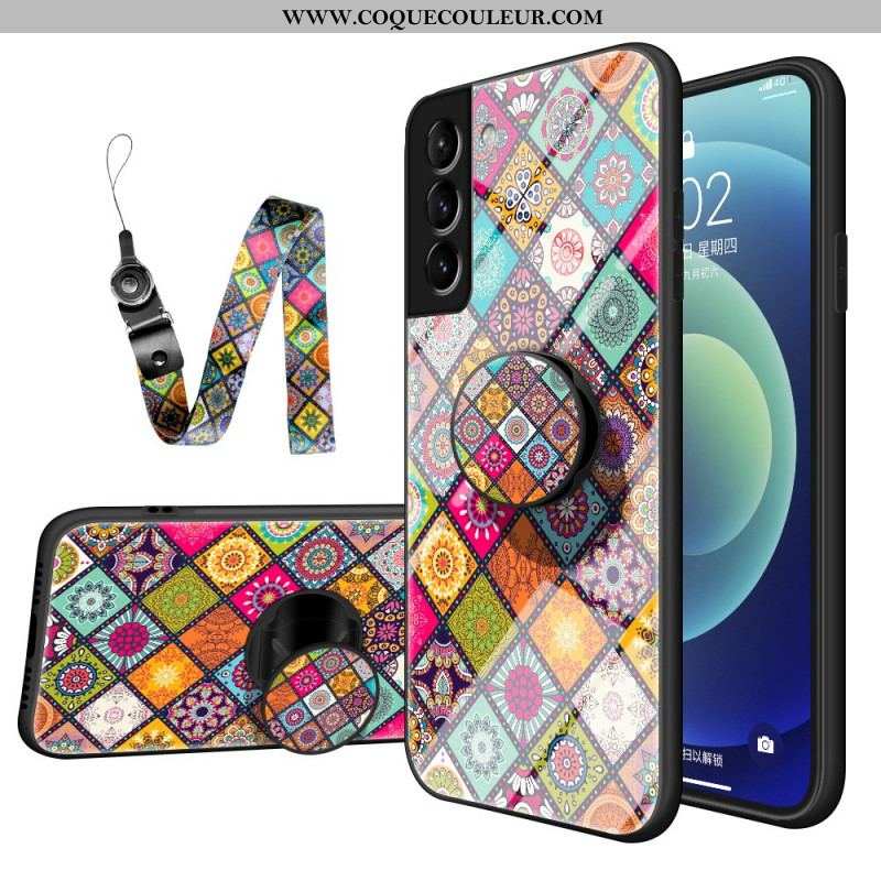 Coque Samsung Galaxy S22 5G Support Magnétique Patchwork