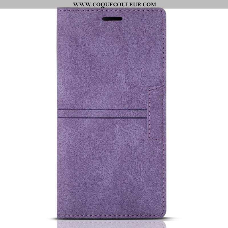 Flip Cover Samsung Galaxy S22 5G Style Cuir Couture Fermoir Magnétique