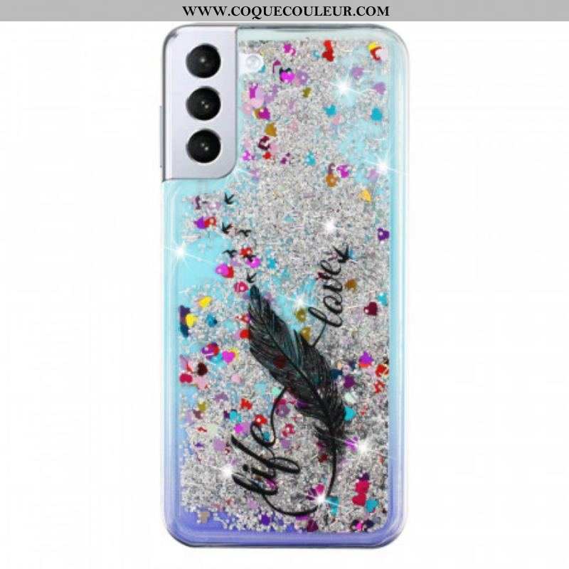 Coque Samsung Galaxy S22 5G Life & Love Paillettes