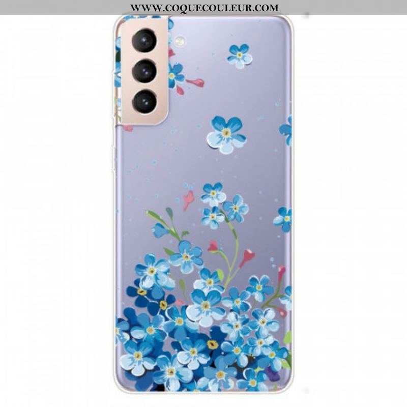 Coque Samsung Galaxy S22 5G Fleurs Bleues