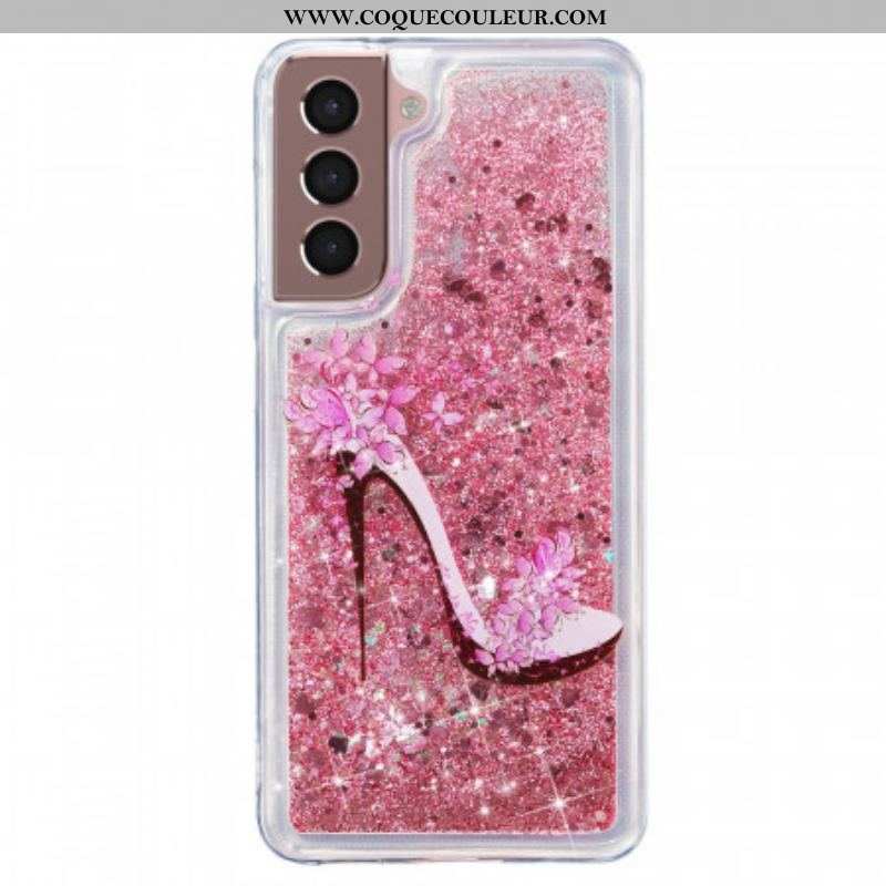 Coque Samsung Galaxy S22 5G Escarpin Paillettes