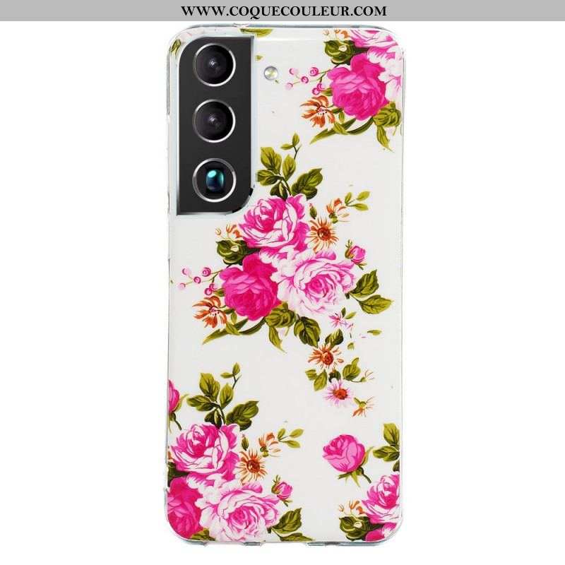 Coque Samsung Galaxy S22 5G Fleurs Liberty Fluorescente