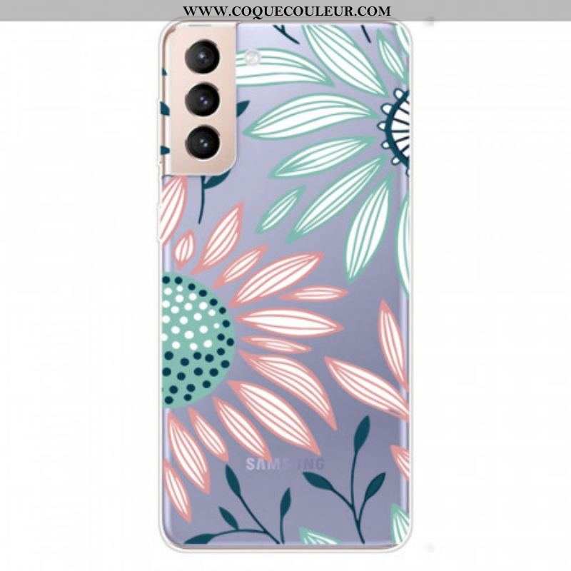 Coque Samsung Galaxy S22 5G Transparente Une Fleur