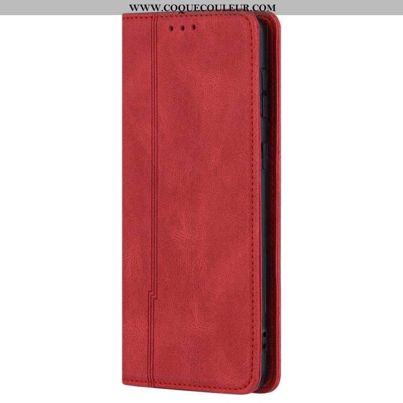 Flip Cover Samsung Galaxy S22 Style Cuir Ligne