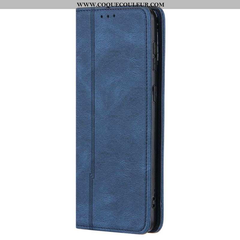 Flip Cover Samsung Galaxy S22 Style Cuir Ligne