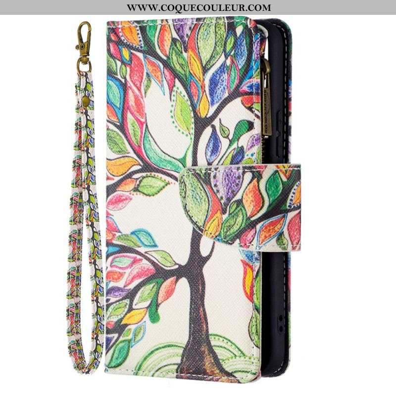 Housse Samsung Galaxy S22 5G Poche Zippée Arbre