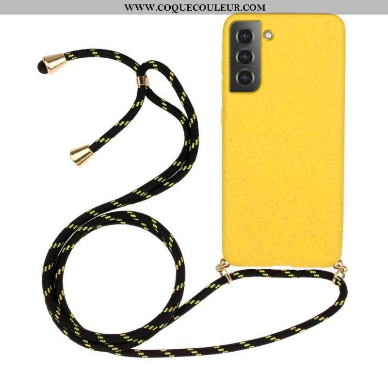 Coque Samsung Galaxy S22 5G Paille de Blé avec Cordon