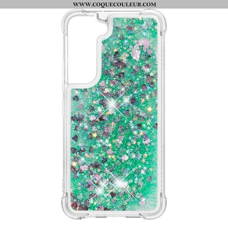 Coque Samsung Galaxy S22 Plus 5G Paillettes avec Cordon