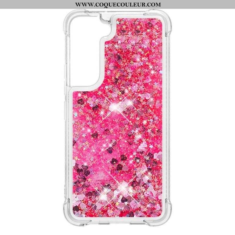 Coque Samsung Galaxy S22 Plus 5G Paillettes avec Cordon