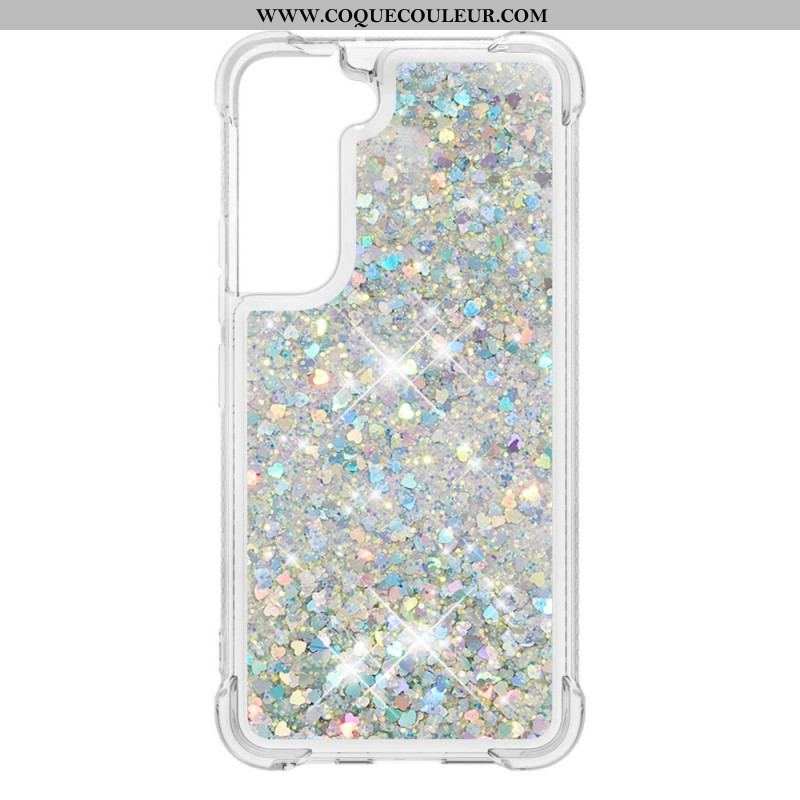 Coque Samsung Galaxy S22 Plus 5G Paillettes avec Cordon