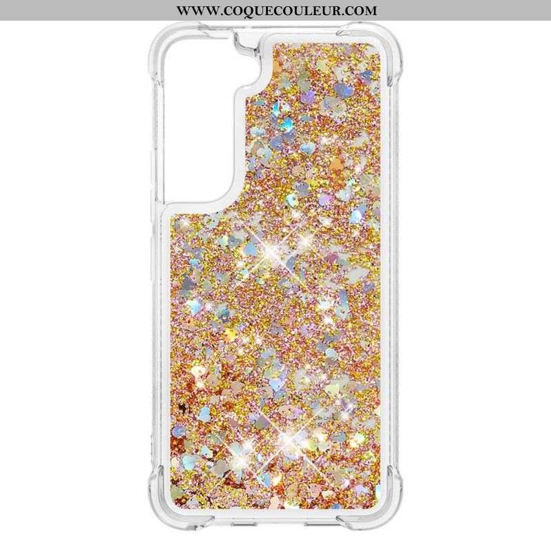 Coque Samsung Galaxy S22 Plus 5G Paillettes avec Cordon