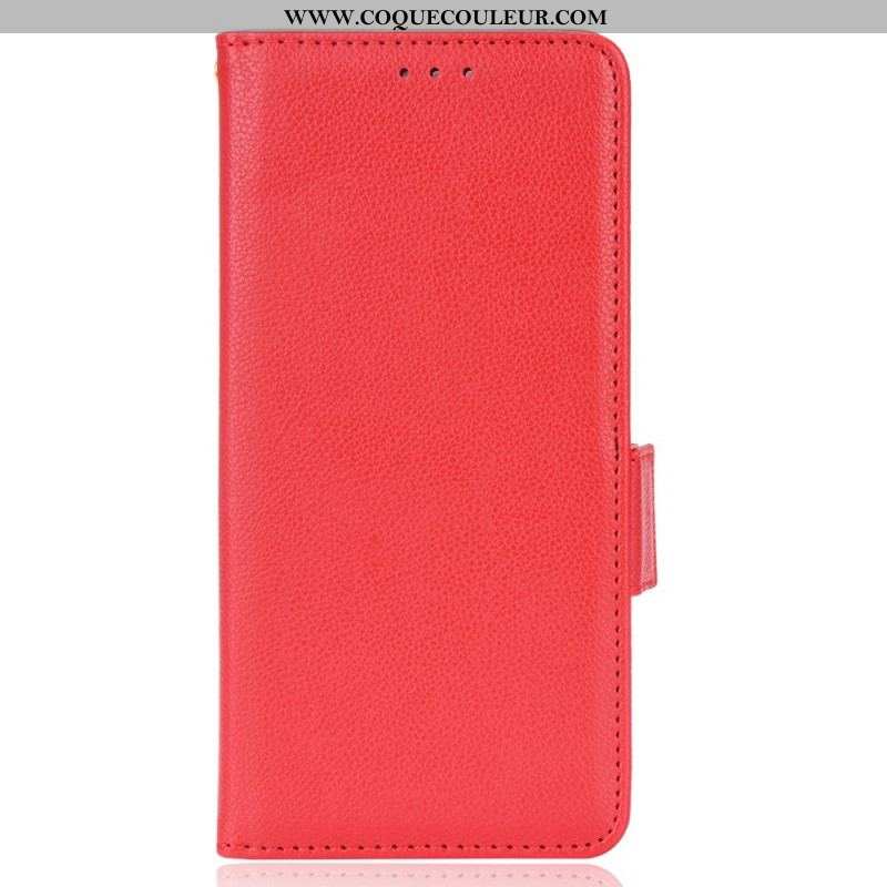 Housse Samsung Galaxy S22 Plus 5G Style Cuir Litchi Design
