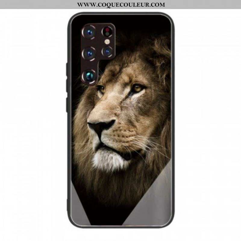 Coque Samsung Galaxy S22 Ultra 5G Verre Trempé Tête de Lion