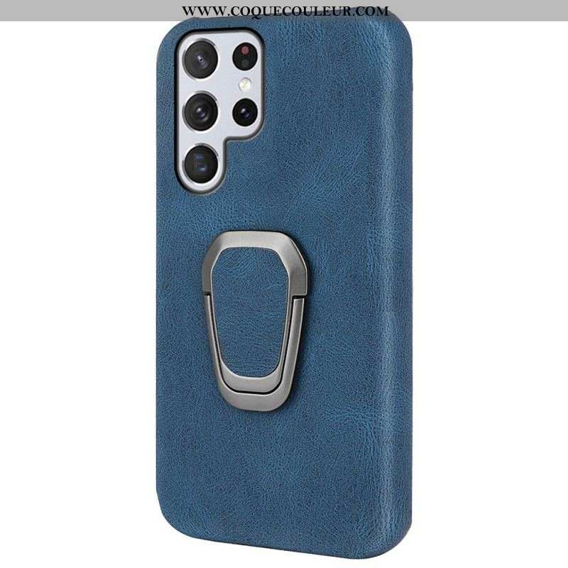 Coque Samsung Galaxy S22 Ultra 5G Effet Cuir Anneau-Support New Colors