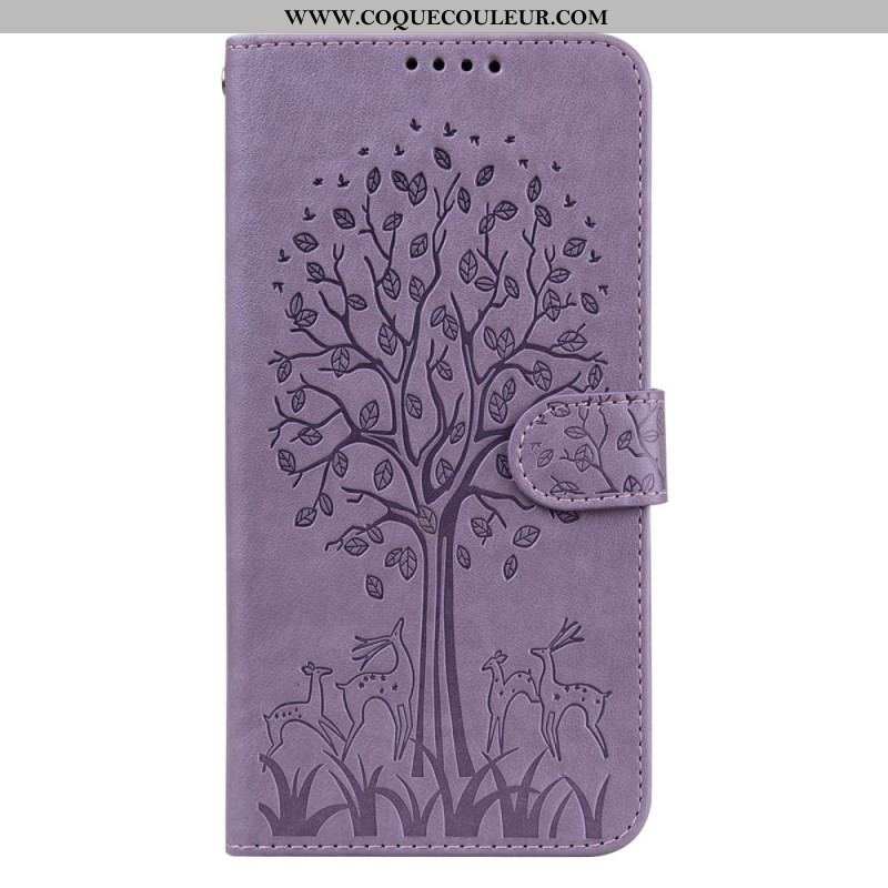 Housse Samsung Galaxy S22 Ultra 5G Arbre et Cerfs