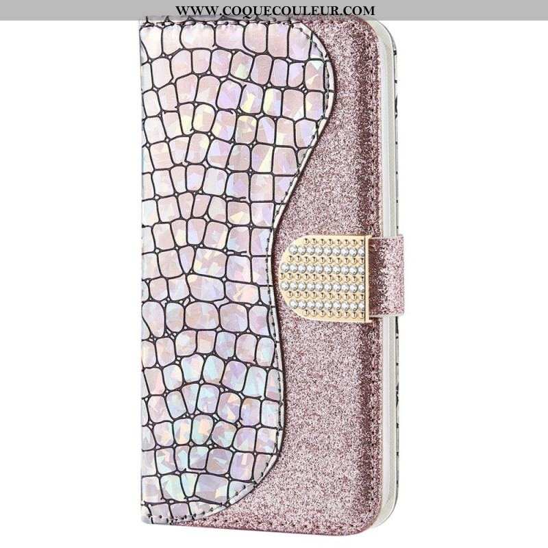 Housse Samsung Galaxy S22 Ultra 5G Croco Diamants