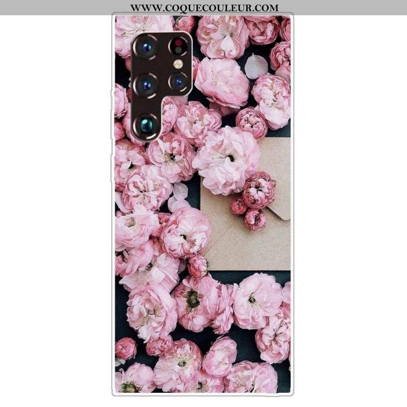 Coque Samsung Galaxy S22 Ultra 5G Fleurs Roses