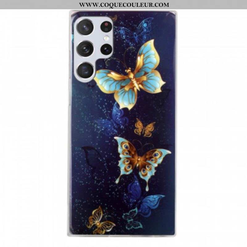 Coque Samsung Galaxy A3 Papillons Fluorescente