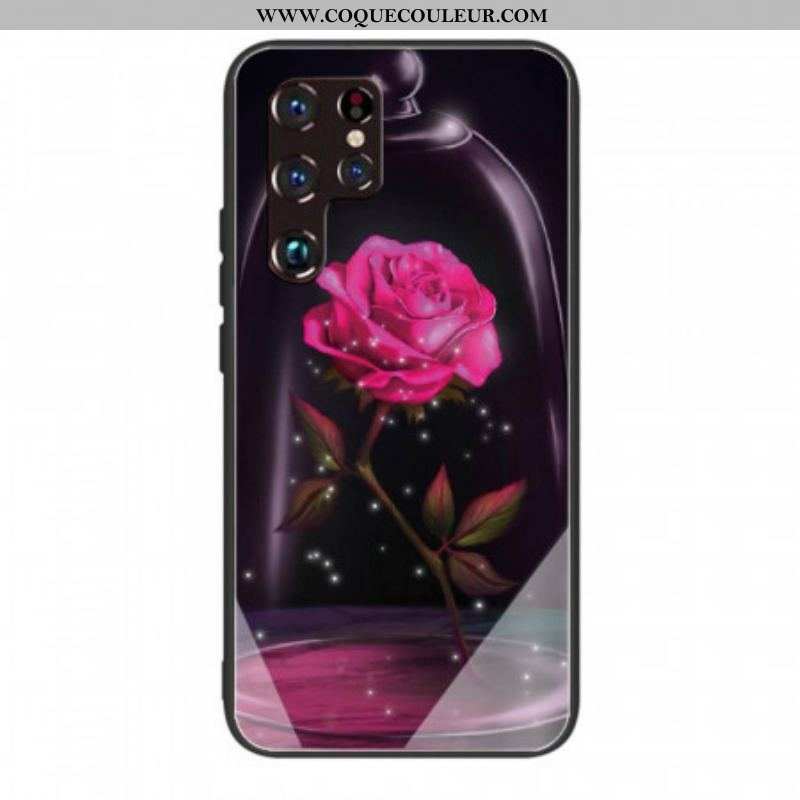 Coque Samsung Galaxy S22 Ultra 5G Verre Trempé Rose Magique