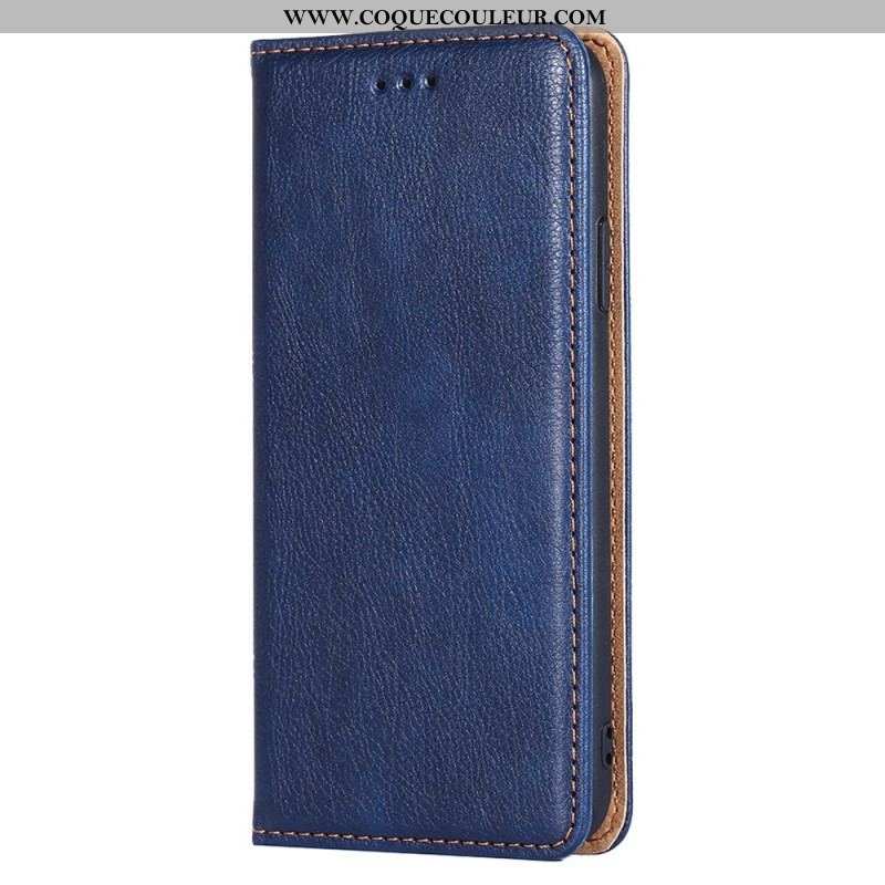 Flip Cover Samsung Galaxy S22 Ultra 5G Simili Cuir Coutures