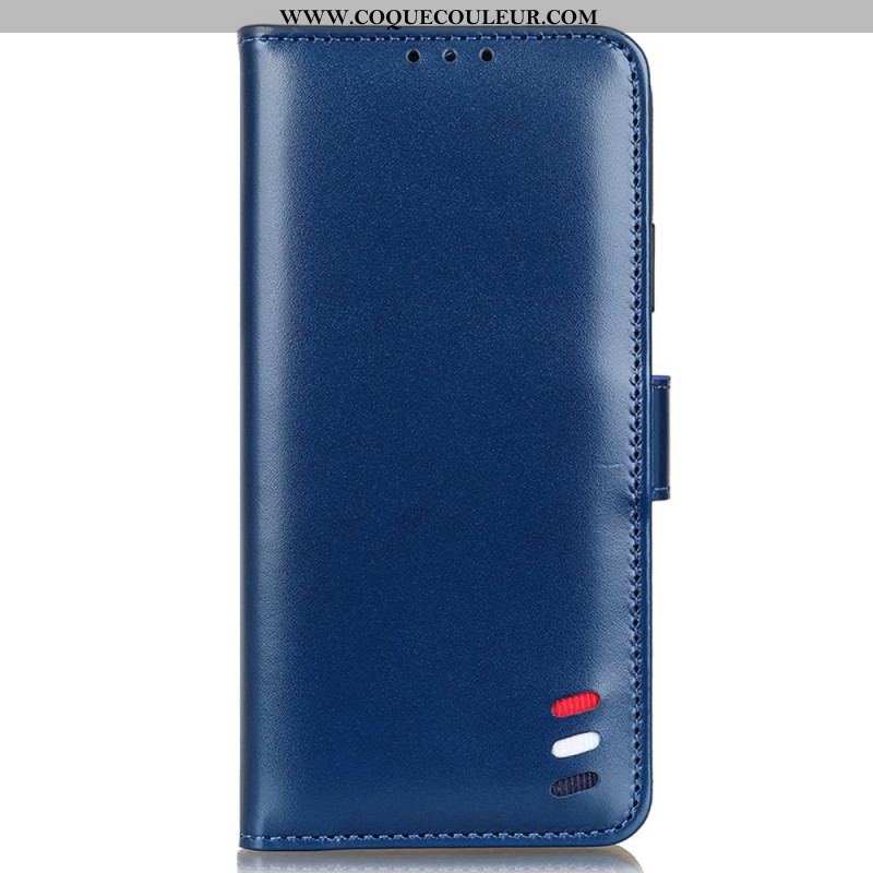 Housse Samsung Galaxy S22 Ultra 5G Effet Cuir Tricolore