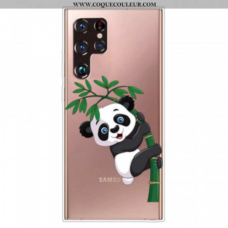 Coque Samsung Galaxy S22 Ultra 5G Panda Sur Le Bambou