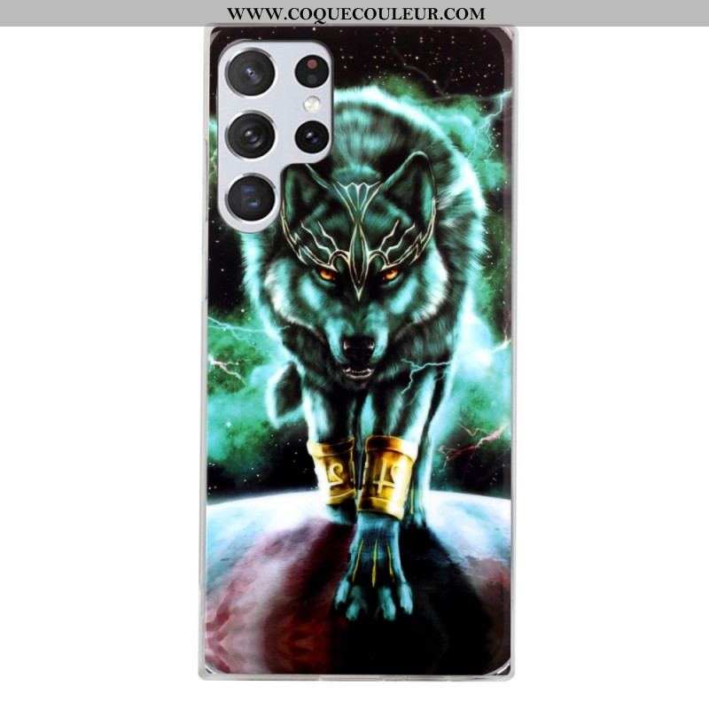 Coque Samsung Galaxy S22 Ultra 5G Loup Fluorescente