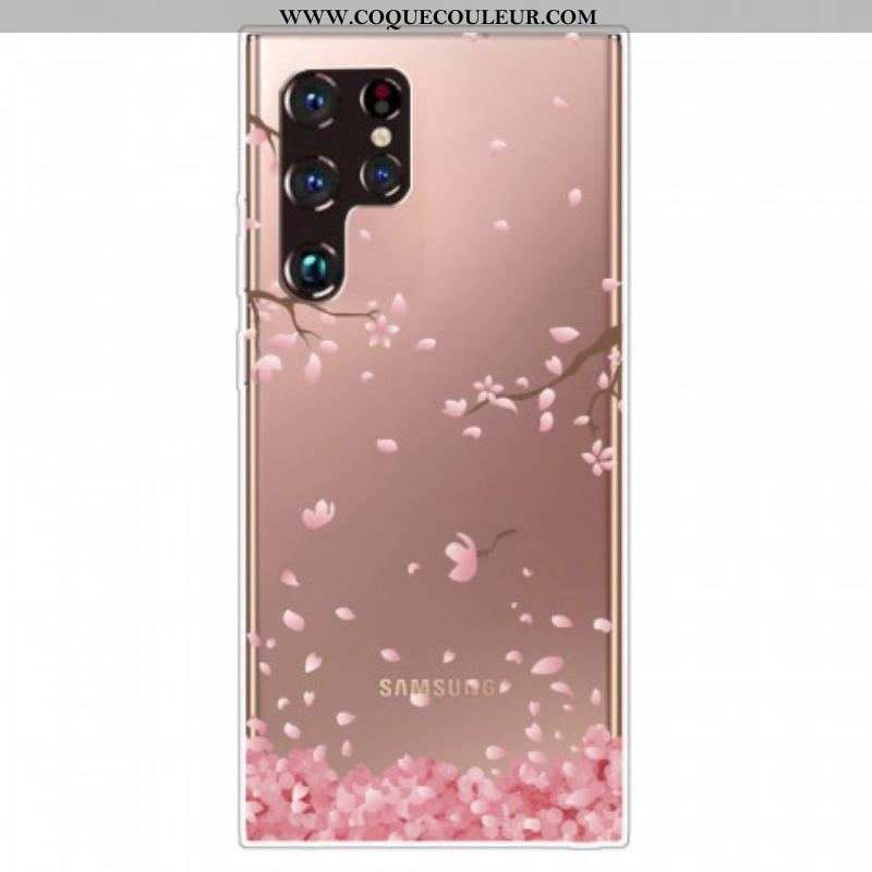 Coque Samsung Galaxy S22 Ultra 5G Branches à Fleurs