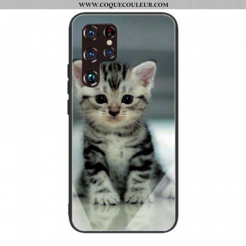 Coque Samsung Galaxy S22 Ultra 5G Verre Trempé Chaton