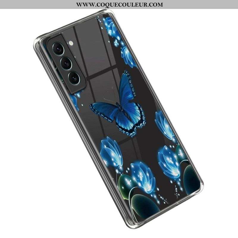 Coque Samsung Galaxy S23 5G Papillons Bleus